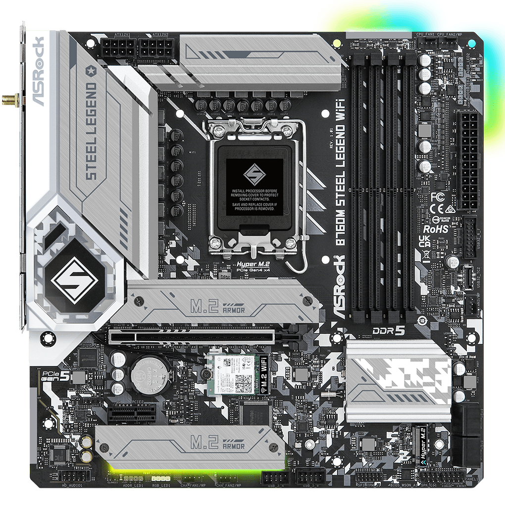 ASRock B760M Steel Legend WiFi µATX LGA1700 móðurborð