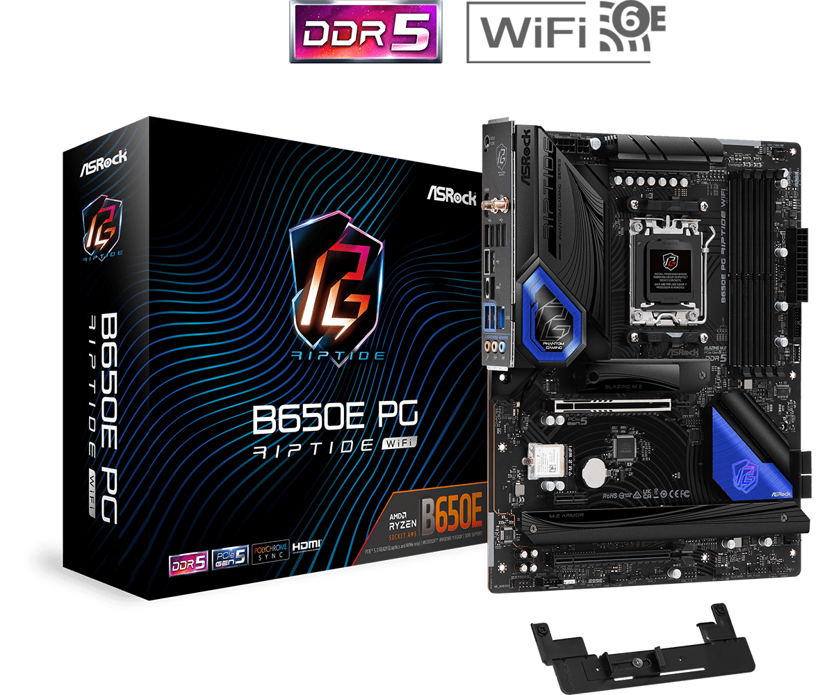 ASRock B650E PG Riptide WiFi ATX AM5 móðurborð
