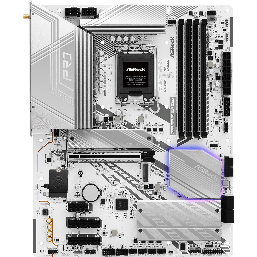 ASRock Z890 Pro RS WiFi Wite ATX Intel LGA1851 móðurborð