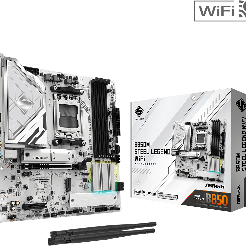 ASRock B850M Steel Legend WiFi µATX AM5 móðurborð