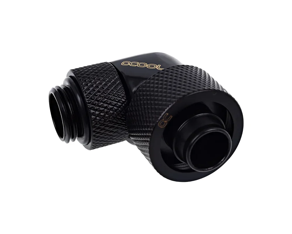 Alphacool Eiszapfen 16/10mm screw-on nozzle 90° rotatable G1/4 - Deep Black